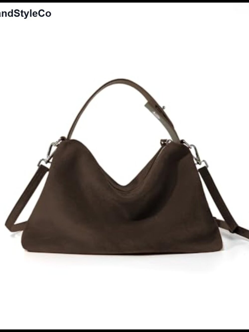 Suede Leather Tote Bag Crossbody Adjustable Strap Hobo Satchel Purse